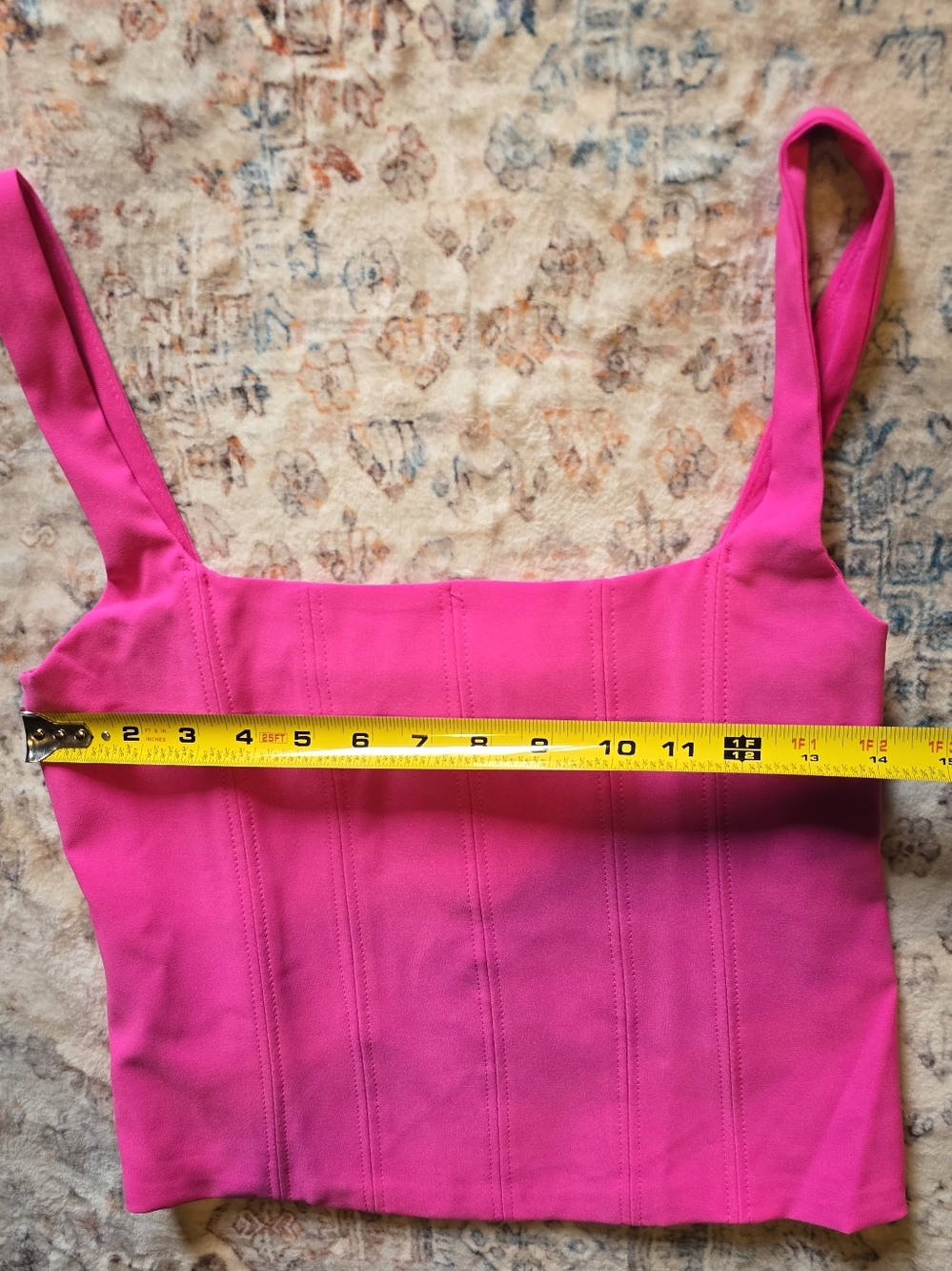Glam Los Angeles hot pink structured corset style tank top Size M NWT - Picture 4 of 6